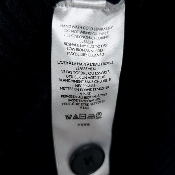 Maeve Anthropologie Puff Sleeve Mini Dress  Ribbed Knit Buttons Stretch LARGE - Picture 7 of 8